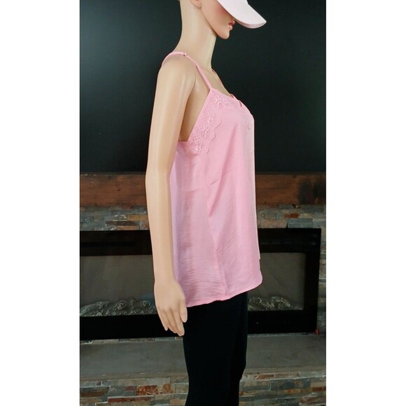 Cotton Bleu Women's Large Pink Silky Tank Top Adjustable Straps - Picture 5 of 10